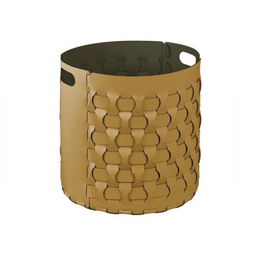 ADJ Круглая корзина Dubai, D40xH40 см., цвет: горчичный/оливковый