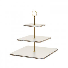 ADJ Сервировочная стойка, 30x30xH35 см.,ручка Круглая, цвет: белый, фурнитура золото