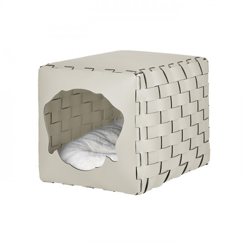 ADJ Домик для питомца Dog, 35x40xH35 см., цвет: белый/панна котта