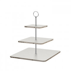 ADJ Сервировочная стойка, 30x30xH35 см.,ручка Круглая, цвет: устричный, фурнитура хром