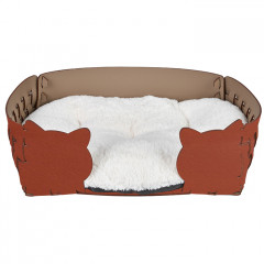 ADJ Лежанка Cat, 45х30хН15 см., цвет: коньяк/бордо
