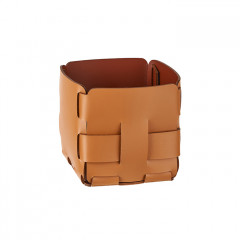 ADJ Корзинка Mini Bottega, 12x12xH13 см., цвет: коньяк/бордо