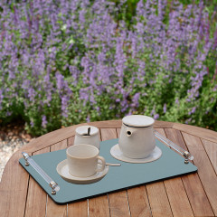 ADJ Поднос Asti, 36x24xH5 см., цвет: небесный/эвкалипт, фурнитура графит