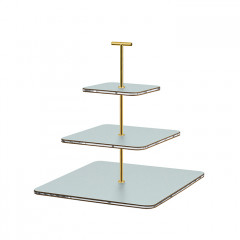 ADJ Сервировочная стойка, 30x30xH35 см.,ручка "Т", цвет: небесный голубой, фурнитура золото