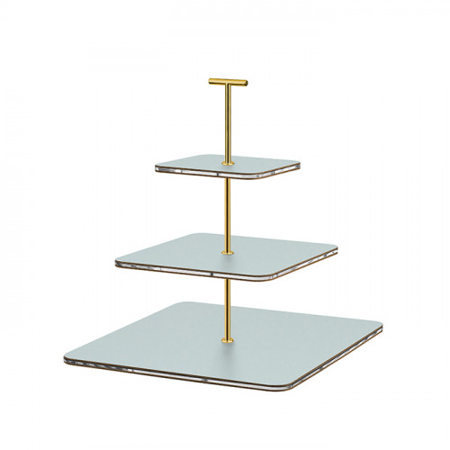 ADJ Сервировочная стойка, 30x30xH35 см.,ручка &amp;quot;Т&amp;quot;, цвет: небесный голубой, фурнитура золото