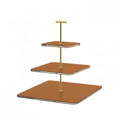 ADJ Сервировочная стойка, 30x30xH35 см.,ручка "Т", цвет: коньяк, фурнитура золото