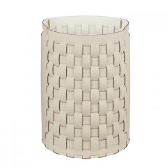 ADJ Круглая корзина для белья Bottega, D40xH57 см., цвет: панна котта/белый