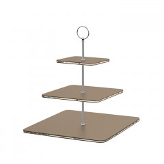 ADJ Сервировочная стойка, 30x30xH35 см.,ручка Круглая, цвет: капучино, фурнитура хром