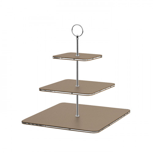 ADJ Сервировочная стойка, 30x30xH35 см.,ручка Круглая, цвет: капучино, фурнитура хром