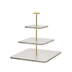 ADJ Сервировочная стойка, 30x30xH35 см.,ручка "Т", цвет: устричный, фурнитура золото