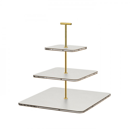 ADJ Сервировочная стойка, 30x30xH35 см.,ручка &amp;quot;Т&amp;quot;, цвет: устричный, фурнитура золото