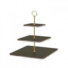ADJ Сервировочная стойка, 30x30xH35 см.,ручка Круглая, цвет: олива, фурнитура золото