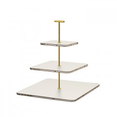 ADJ Сервировочная стойка, 30x30xH35 см.,ручка "Т", цвет: белый, фурнитура золото