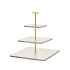 ADJ Сервировочная стойка, 30x30xH35 см.,ручка &amp;quot;Т&amp;quot;, цвет: белый, фурнитура золото