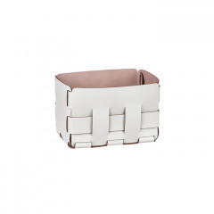 ADJ Корзинка Mini Bottega, 12x19xH13 см., цвет: устричный/пепельная роза