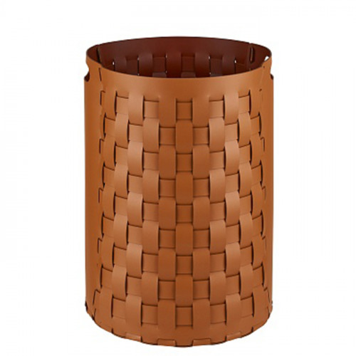 ADJ Круглая корзина для белья Bottega, D40xH57 см., цвет: коньяк/бордо