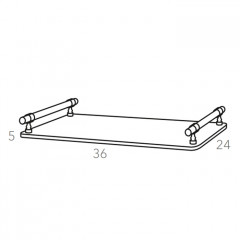 ADJ Поднос Asti, 36x24xH5 см., цвет: белый/панна котта, фурнитура графит