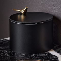 ADJ Шкатулка Bird диаметр 15хH10см, цвет черный/золото