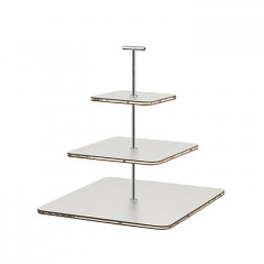 ADJ Сервировочная стойка, 30x30xH35 см.,ручка "Т", цвет: устричный, фурнитура хром