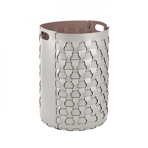 ADJ Круглая корзина для белья Dubai, D40xH57 см., цвет: устричный/пепельная роза