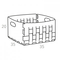 ADJ Корзинка Bottega, 35x35xH20 см., цвет: белый/панна котта