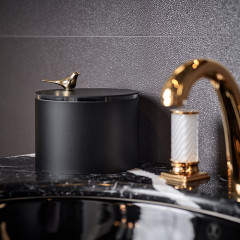 ADJ Шкатулка Bird диаметр 15хH10см, цвет черный/золото