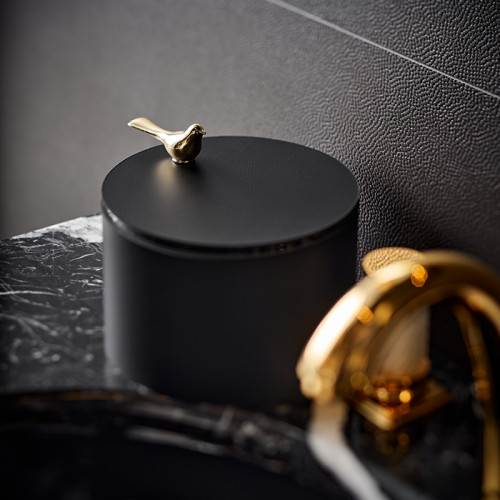 ADJ Шкатулка Bird диаметр 15хH10см, цвет черный/золото