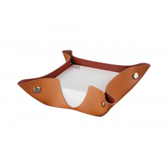 ADJ Подставка для бумажных блоков, 10x10xH4 см., цвет: коньяк/бордо