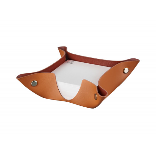 ADJ Подставка для бумажных блоков, 10x10xH4 см., цвет: коньяк/бордо