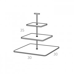 ADJ Сервировочная стойка, 30x30xH35 см.,ручка "Т", цвет: черный, фурнитура хром
