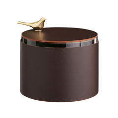 ADJ Шкатулка Bird диаметр 15хH10см, цвет шоколад/золото