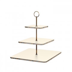 ADJ Сервировочная стойка, 30x30xH35 см.,ручка Круглая, цвет: панна котта, фурнитура бронза