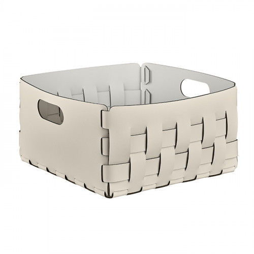 ADJ Корзинка Bottega, 35x35xH20 см., цвет: панна котта/белый