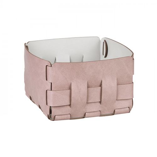 ADJ Корзинка Mini Bottega, 19x19xH13 см., цвет: пепельная роза/устричный