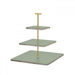 ADJ Сервировочная стойка, 30x30xH35 см.,ручка "Т", цвет: эвкалипт, фурнитура золото