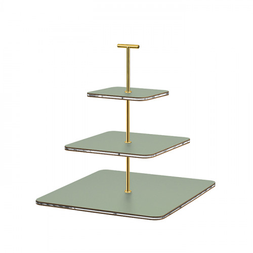 ADJ Сервировочная стойка, 30x30xH35 см.,ручка &amp;quot;Т&amp;quot;, цвет: эвкалипт, фурнитура золото