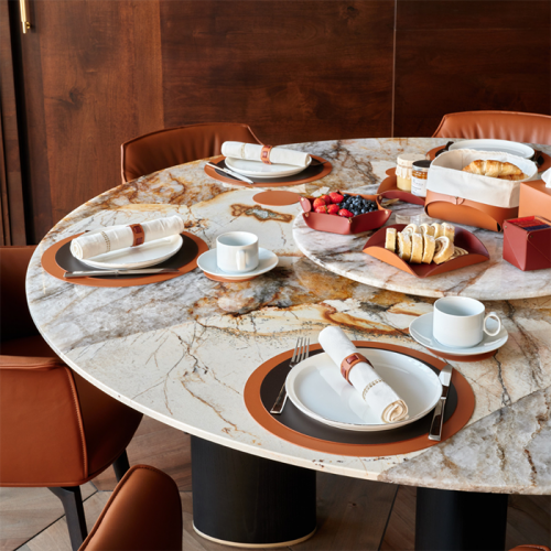 ADJ Круглый плейсмат, D30 см., цвет: коньяк/бордо