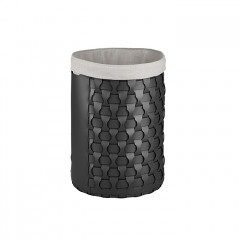 ADJ Круглая корзина для белья Dubai, D40xH57 см., цвет: черный/серый