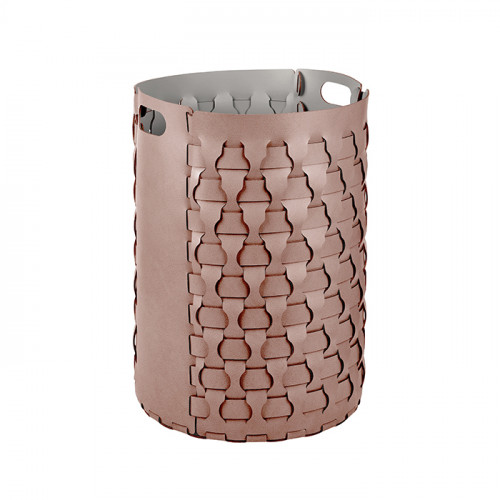 ADJ Круглая корзина для белья Dubai, D40xH57 см., цвет: пепельная роза/устричный