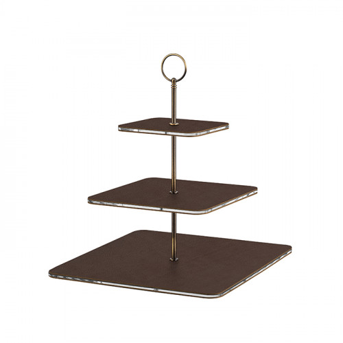 ADJ Сервировочная стойка, 30x30xH35 см.,ручка Круглая, цвет: шоколад, фурнитура бронза