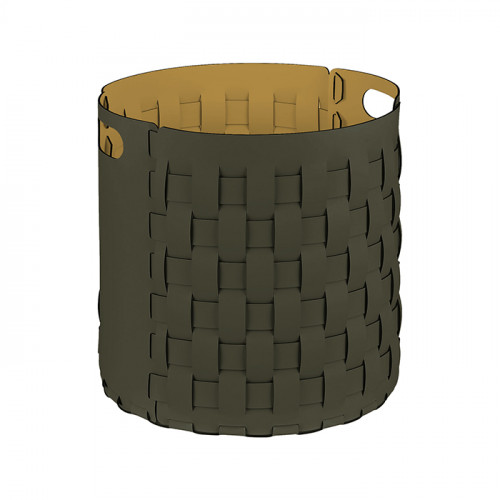 ADJ Круглая корзина Bottega, D40xH40 см., цвет: оливковый/горчичный
