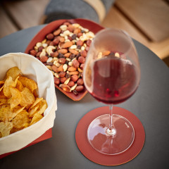 ADJ Подставка для сервировки, 35x35 см., цвет: коньяк/бордо