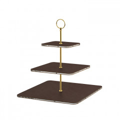 ADJ Сервировочная стойка, 30x30xH35 см.,ручка Круглая, цвет: шоколад, фурнитура золото