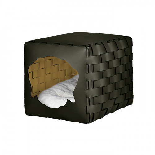 ADJ Домик для питомца Dog, 35x40xH35 см., цвет: оливковый/горчичный