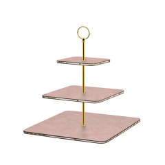 ADJ Сервировочная стойка, 30x30xH35 см.,ручка Круглая, цвет: пепельная роза, фурнитура золото
