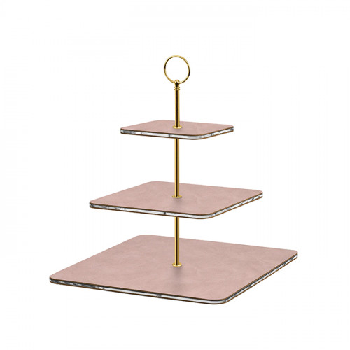 ADJ Сервировочная стойка, 30x30xH35 см.,ручка Круглая, цвет: пепельная роза, фурнитура золото