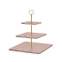 ADJ Сервировочная стойка, 30x30xH35 см.,ручка Круглая, цвет: пепельная роза, фурнитура золото