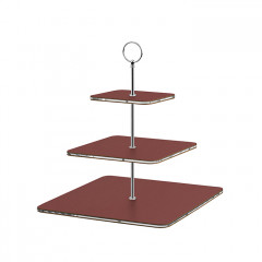 ADJ Сервировочная стойка, 30x30xH35 см.,ручка Круглая, цвет: бордовый, фурнитура хром