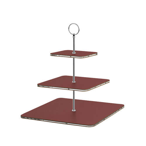 ADJ Сервировочная стойка, 30x30xH35 см.,ручка Круглая, цвет: бордовый, фурнитура хром