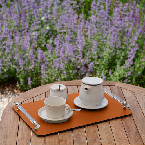 ADJ Поднос Asti, 42x36xH5 см., цвет: коньяк/бордо, фурнитура графит